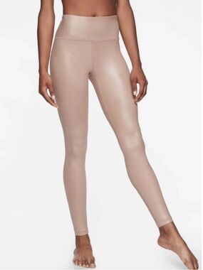 Athleta Elation Shimmer Tight High-Waist Leggings Women’s Small POWERVITA Pink